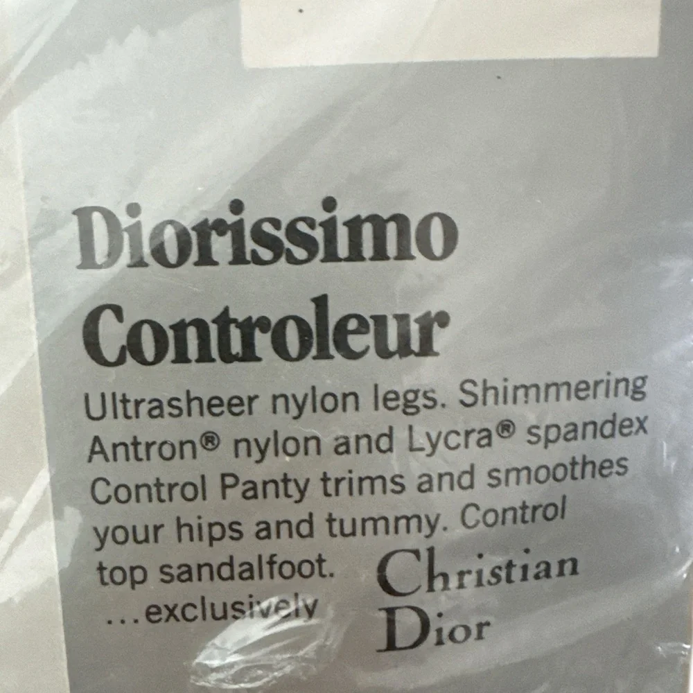 Christian Dior Diorissimo Control Top Sheer Vintage Pantyhose Shrimp Size 2 New